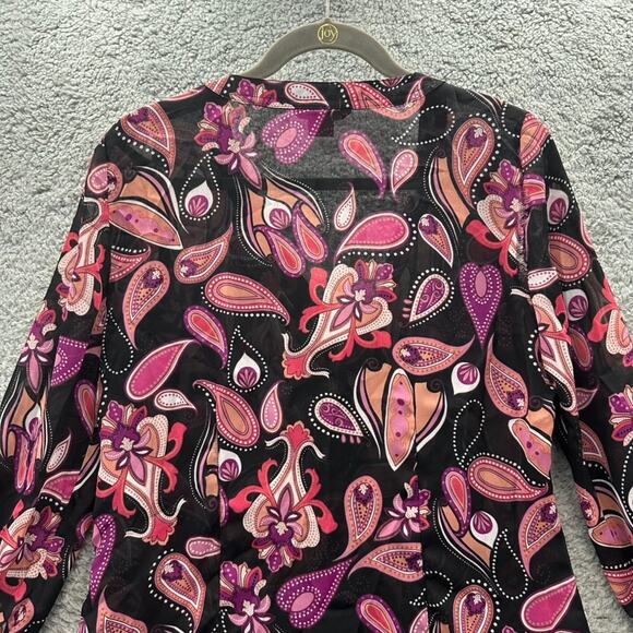 Sunny Leigh Size Large Sheer Long Sleeve Blouse‎ - Picture 8 of 9